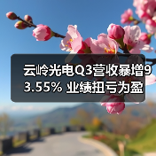 云岭光电Q3营收暴增93.55% 业绩扭亏为盈（图3）
